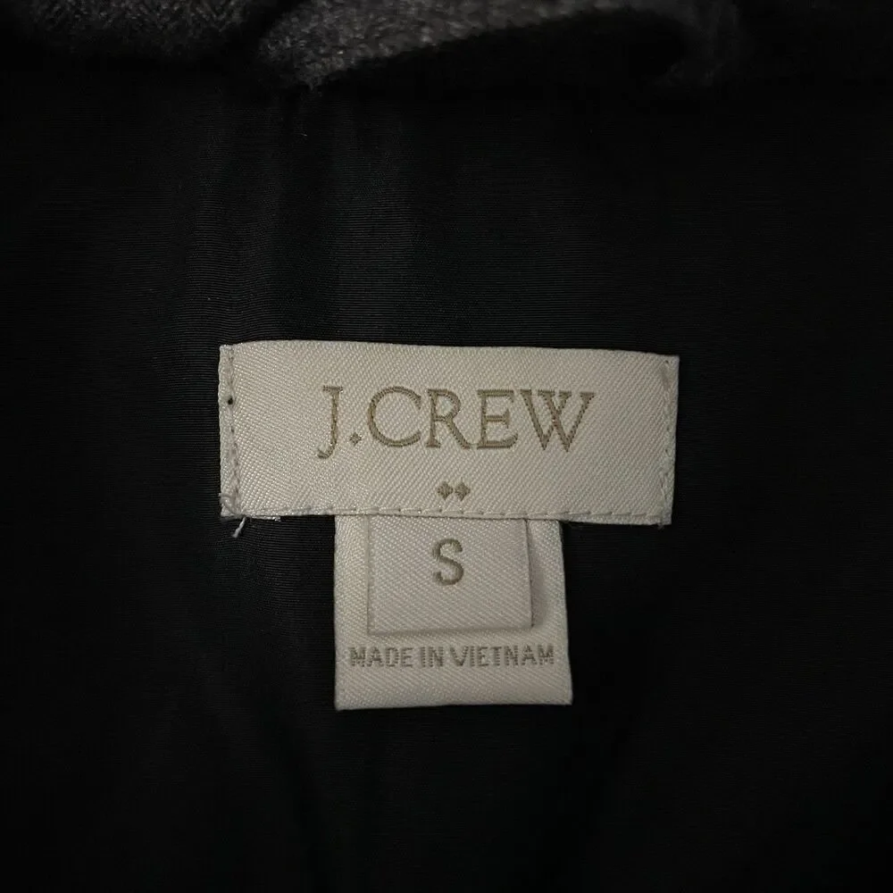 J. Crew Women's Small Dark Gray Quilted Waterfowl Down Full Zip Puffer Vest